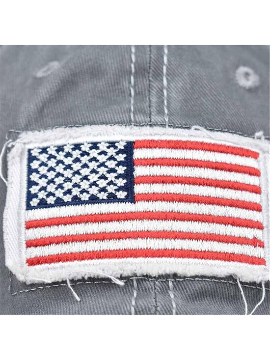 〽️Women Flag Gray High Ponytail Baseball Cap Trucker Bad Hair Day Adjustable